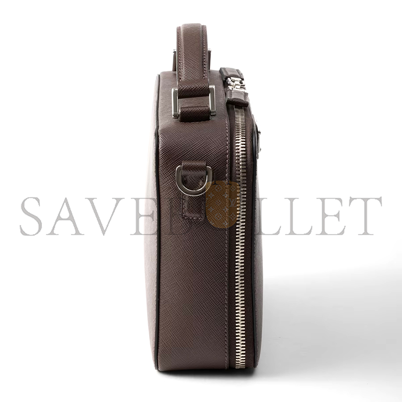 PRADA BRIQUE SAFFIANO LEATHER BAG 2VH069 (22*16*6cm)